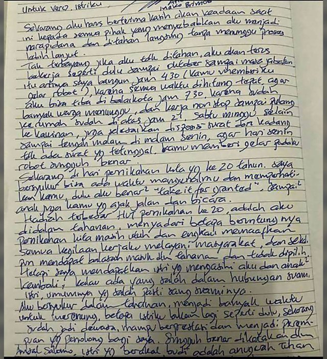 Sebelum Gugat Cerai Ini Dia Surat Cinta Terakhir Ahok Untuk Vero Matakepri Portal Berita Untuk Anda