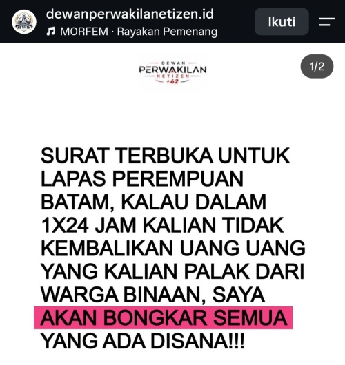 Surat Terbuka untuk Lapas Perempuan Batam Hebohkan Media Sosial, Publik Minta Klarifikasi