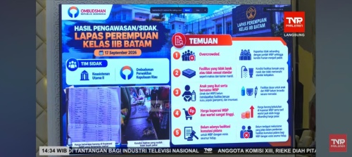 Terkuak di DPR RI, Ombudsman Temukan Dugaan Pungli, hingga Bayi Belum Diimunisasi di Lapas Batam